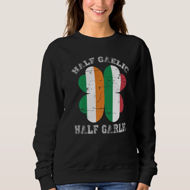 Sweatshirt Demi-gaélique demi-ail italien irlandais Saint Pat (Devant)