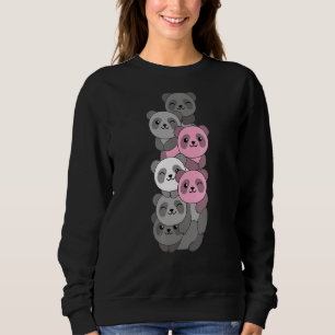 Sweatshirt Démigirl Drapeau Fierté Lgbtq Pandas mignon Demigi