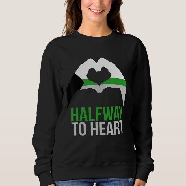 Sweatshirt Demiromantic Joke Heart Love Demiromantic Flag (Devant)