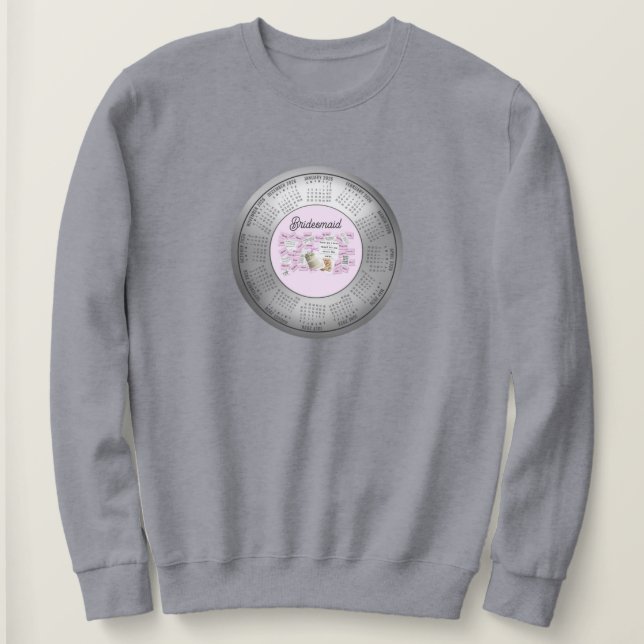 Sweatshirt Demoiselle d'honneur calendrier 2026 (Design devant)