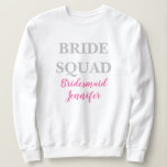 Sweatshirt Demoiselle d'honneur Rose Personnalisé Nom Mariage<br><div class="desc">Belle calligraphie,  sweat-shirt rose de demoiselle d'honneur. Parfait pour un sweat-shirt en papier de mariage. Équipe de la mariée.</div>