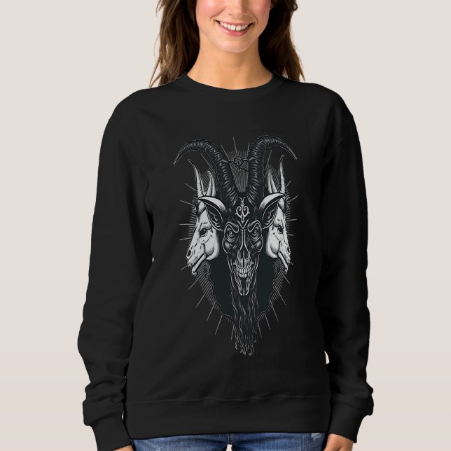 Sweatshirt Démon Occulte Gothique Satan Baphomet (Devant)
