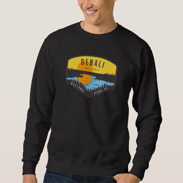 Sweatshirt Denali Alaska Park Sunset Trees (Devant)