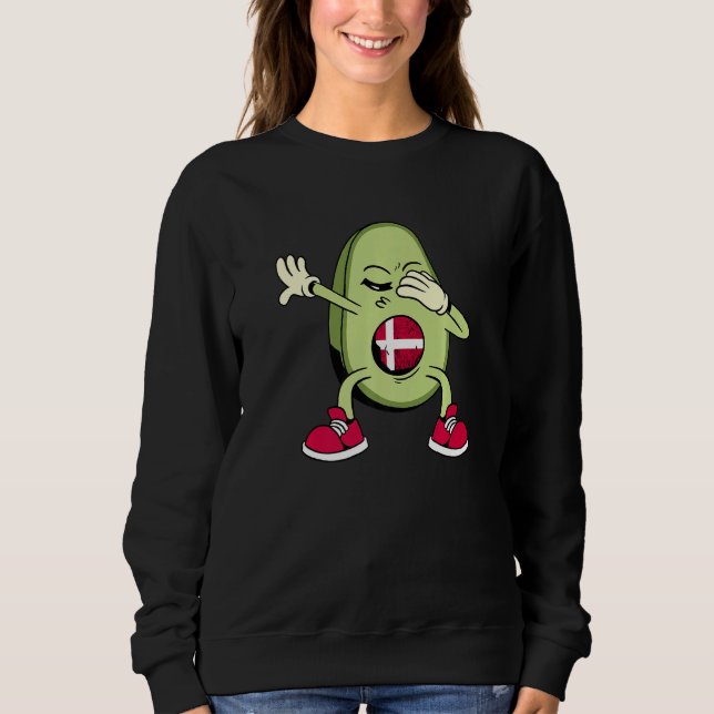 Sweatshirt Denmark Danish Soccer Team Dabbing Avocado Danish  (Devant)