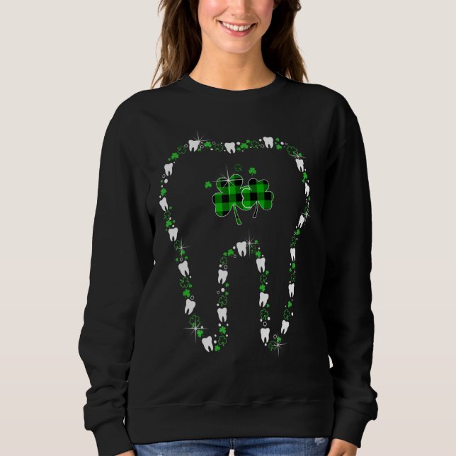 Sweatshirt Dent Avec Assistant Dentaire Shamrock Joyeux St Pa (Devant)