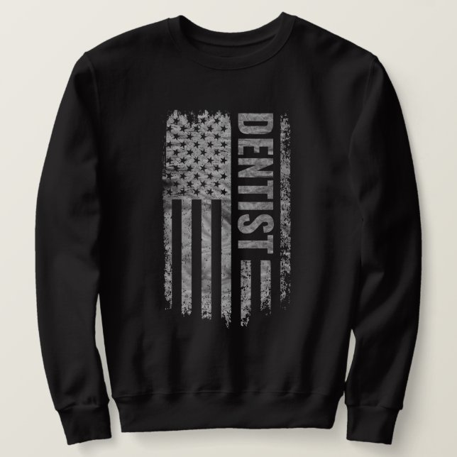 Sweatshirt Dentiste Drapeau USA design en détresse (Design devant)