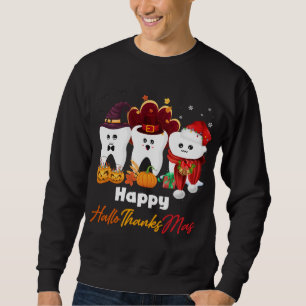 Sweatshirt Dents HalloMerciMas Halloween Thanksgiving Christ