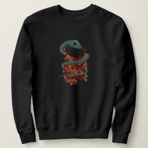 Sweatshirt d'enveloppement de serpent à fleurs
