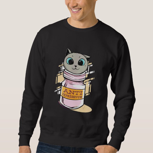 Sweatshirt Dépression des antidépresseurs de chats (Devant)