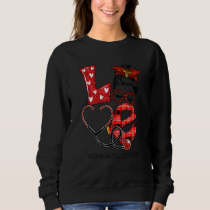Sweatshirt Dermatologie Infirmière Plaid Leopard Love Heart M