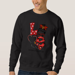 Sweatshirt Dermatologie Infirmière Plaid Leopard Love Heart M