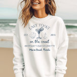 Sweatshirt Dernier Toast Sur La Côte Beach Bachelorette Party<br><div class="desc">Célébrez avec style le Sweatshirt Last Toast On The Coast Beach Bachelorette Party. Idéal pour les fêtes de bachelorette sur la plage, ce chandail confortable présente un design animé sur le thème de la plage et un slogan ludique. Conçu en tissu doux et de qualité, il offre chaleur et confort...</div>