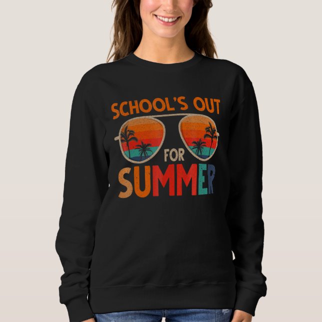 Sweatshirt Dernière Journée D'École Rétro Écoles Sorties Pour (Devant)