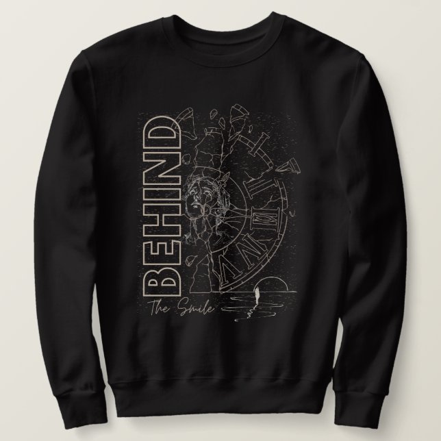Sweatshirt Derrière le sourire esthétique | Graphique émotion (Design devant)