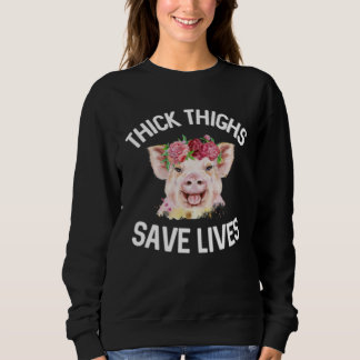 Sweatshirt Des cuisses épaisses sauvent des vies Floral Cocho