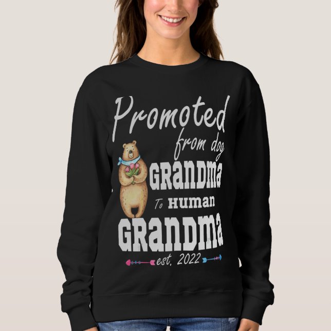 Sweatshirt Des Femmes Promues De Grand-Mère De Chien À Grand- (Devant)
