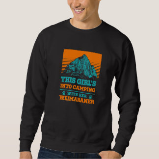 Sweatshirt Des Filles En Camping Avec Son Chien Weimaraner Ma