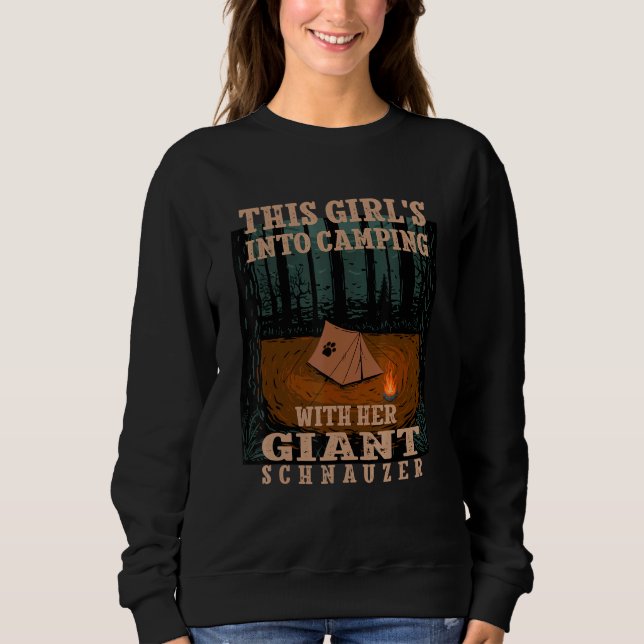 Sweatshirt Des Filles En Camping Avec Son Schnauzer Chien 1 G (Devant)