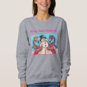 SWEATSHIRT DES FLAMANTS ROSES ROSES FABRIQUENT DE LA NEIGE, D