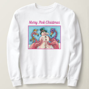 SWEATSHIRT DES FLAMANTS ROSES ROSES FABRIQUENT DE LA NEIGE, D