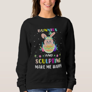 Sweatshirt Des lapins Et Des Sculptures Me Rendent Heureux Bu