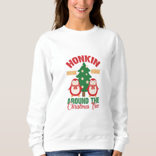 Sweatshirt Des Pingouins Honkin Autour De L'Arbre De Noël