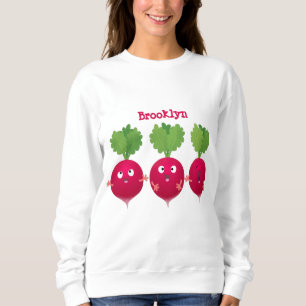 Sweatshirt Des radis mignons chantant des légumes de dessin a