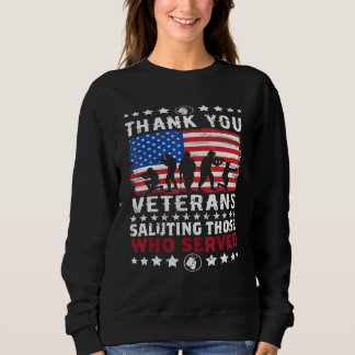 Sweatshirt Des Vétérans Mercis Saluent Ceux Qui Ont Servi Pat