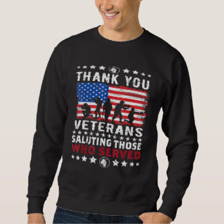 Sweatshirt Des Vétérans Mercis Saluent Ceux Qui Ont Servi Pat