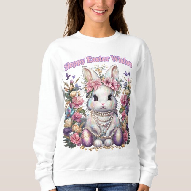 Sweatshirt des voeux de Pâques chanceux (Devant)