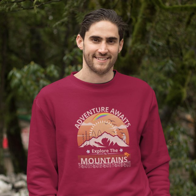 Sweatshirt Design "Adventure Await-Explore the mountain" (Créateur téléchargé)