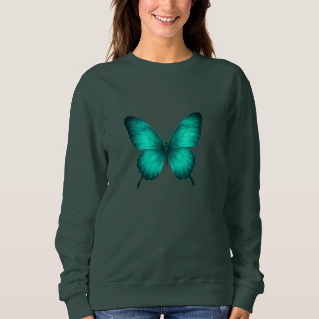 SWEATSHIRT DESIGN DE CAMISETAS FEMININO BORBOLETAS  (Devant)