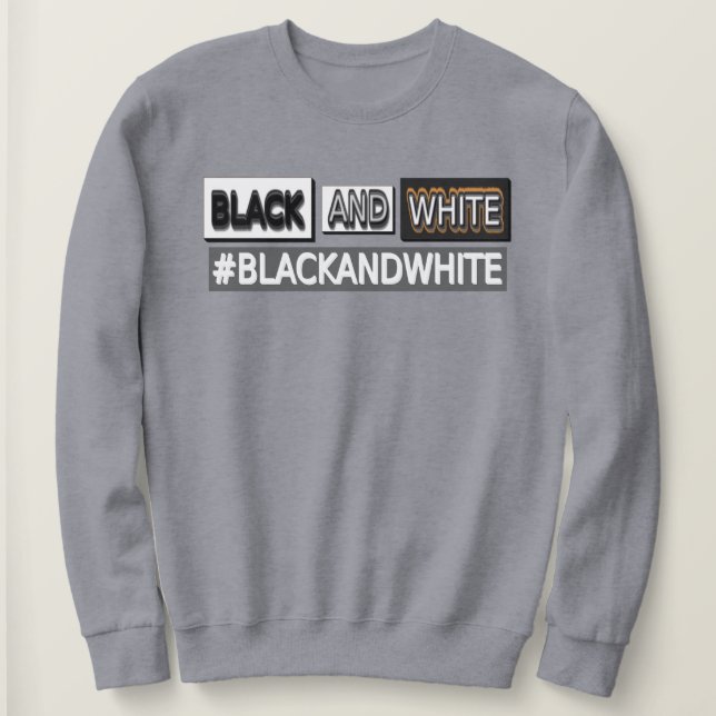 Sweatshirt Design d'expression mignon "#BLACKANDWHITE". Comma (Design devant)
