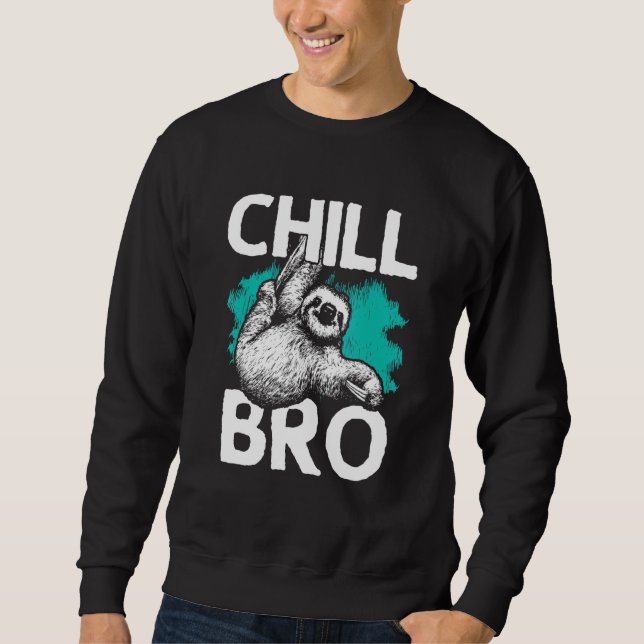 Sweatshirt Design Hipster Avec Fente Pour Homme Chill Bro (Devant)