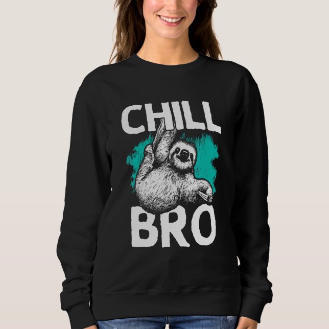 Sweatshirt Design Hipster Avec Fente Pour Homme Chill Bro (Devant)