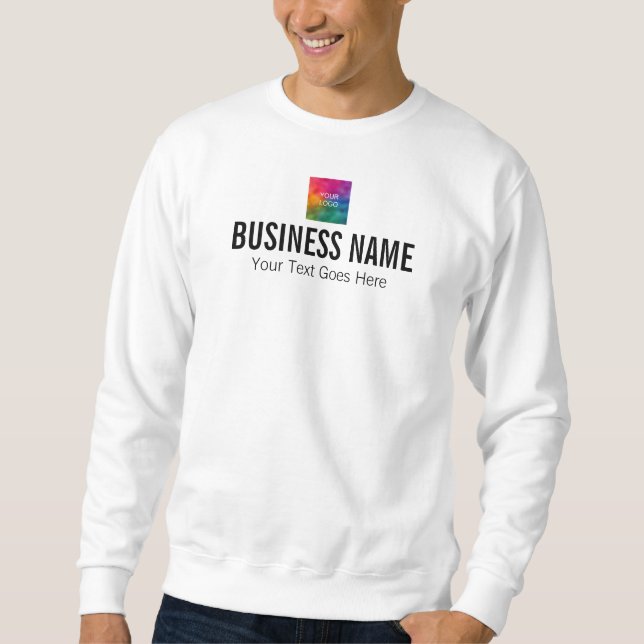 Sweatshirt Design Moderne Élégant Blanc Mens Votre Logo Ici (Devant)