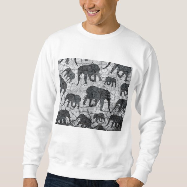 Sweatshirt Design Motif en béton éléphant (Devant)
