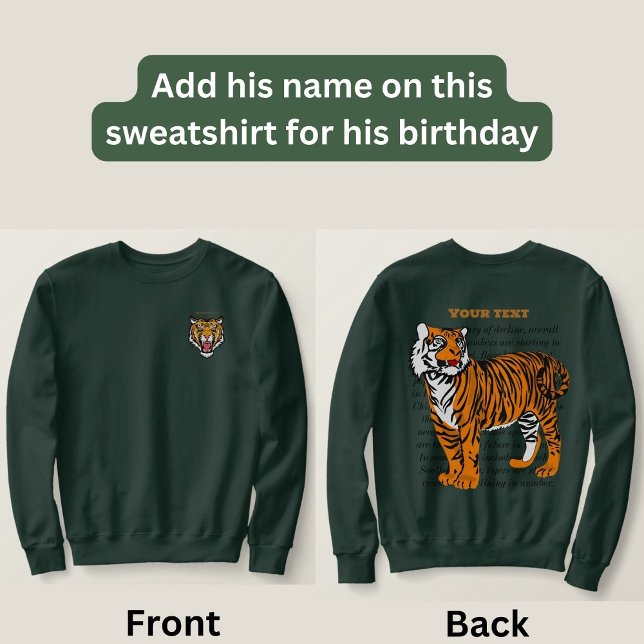Sweatshirt Design personnalisé professionnel tigre Brown Oliv (Créateur téléchargé)