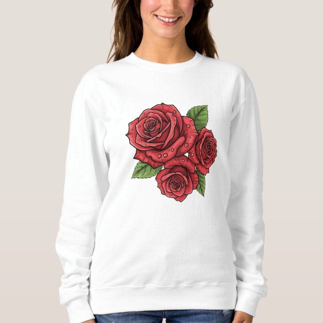 Sweatshirt Design Rose élégant (Devant)