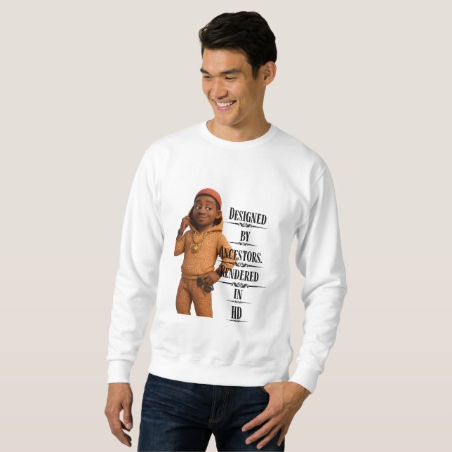 Sweatshirt Designed By Ancestors,Pixarstyle 3D (Devant entier)