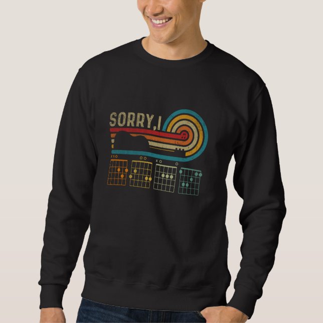 Sweatshirt Désolé I DGAF Message caché Guitare Chords Musique (Devant)