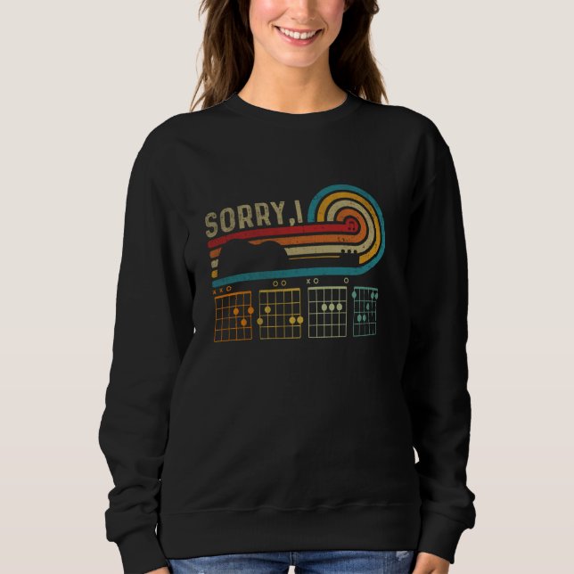 Sweatshirt Désolé I DGAF Message caché Guitare Chords Musique (Devant)