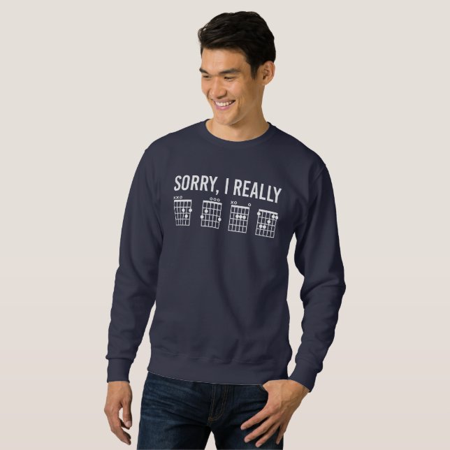 Sweatshirt Désolé, je suis vraiment DGAF Guitar Chords Drôle (Devant entier)