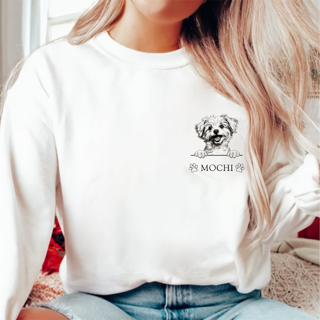 Sweatshirt Dessin à main de chien Pomapoo personnalisé (Créateur téléchargé)