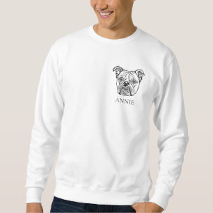 Sweatshirt Dessin à main de vieux Bulldog anglais personnalis