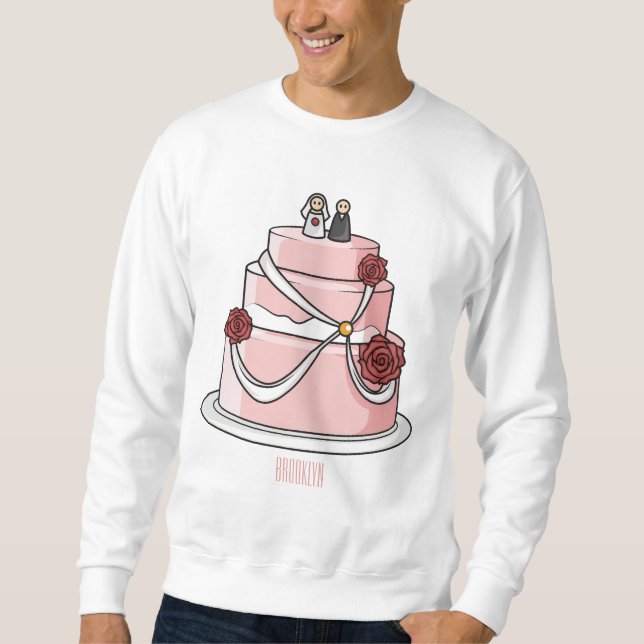 Sweatshirt dessin animé de gâteau mariage (Devant)
