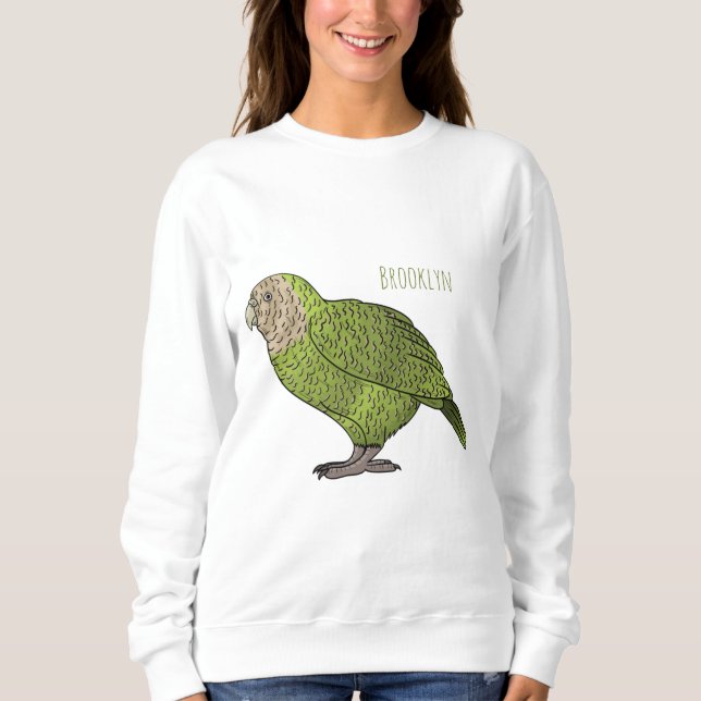 Sweatshirt dessin animé d'oiseaux de Kakapo (Devant)