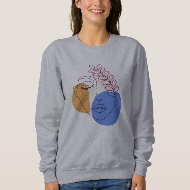 Sweatshirt Dessin d'art minimaliste Abstrait face (Devant)
