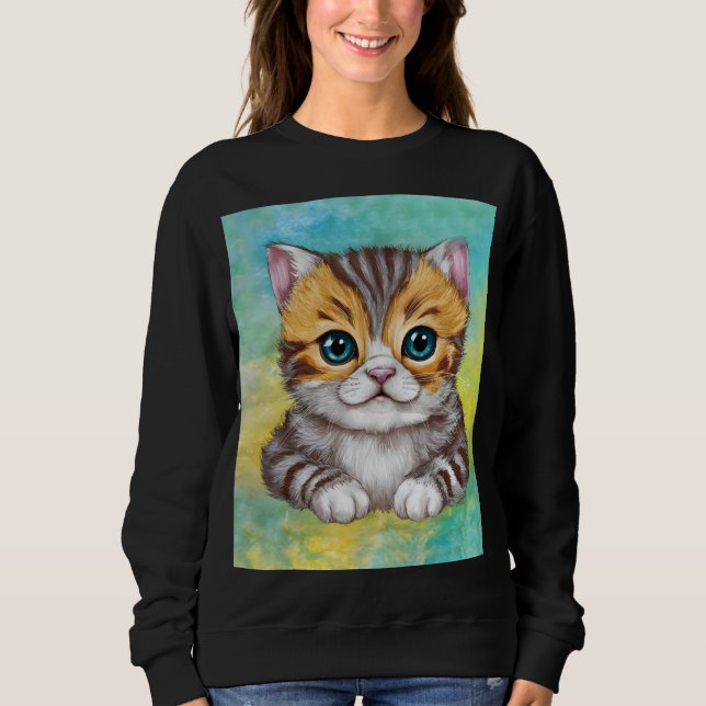 Sweatshirt Dessin de chat (Devant)