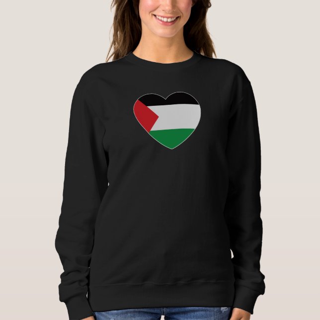 Sweatshirt dessin graphique du pavillon de palestine mignon (Devant)
